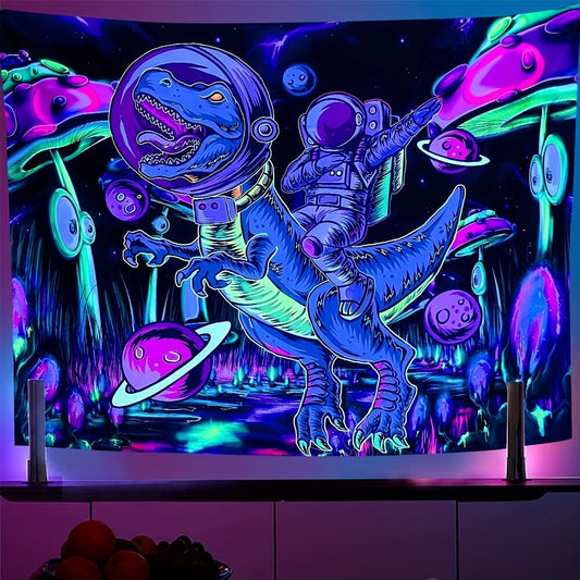 Astro Dino Blacklight Tapestry