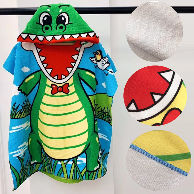 Dinosaur Hooded Beach Towel