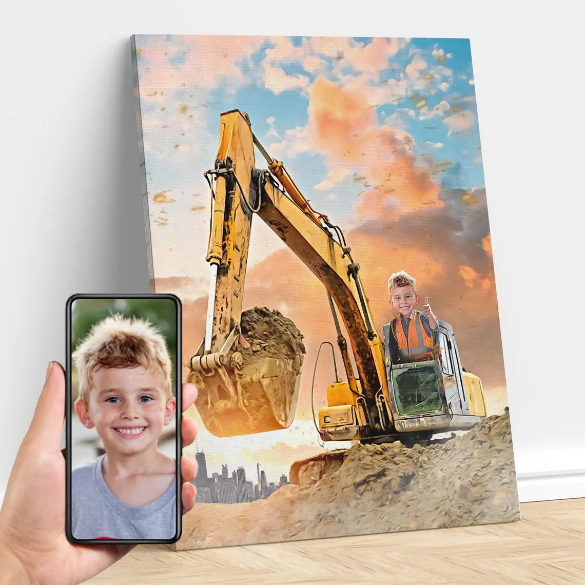 Personalized Excavator Portrait