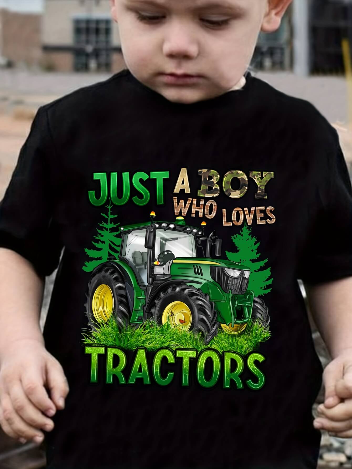 Just a Boy Who Loves Tractors T-Shirt