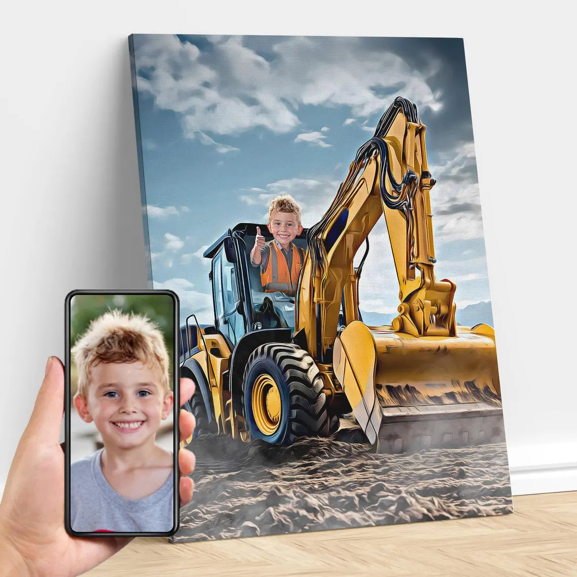Personalized Backhoe Portrait