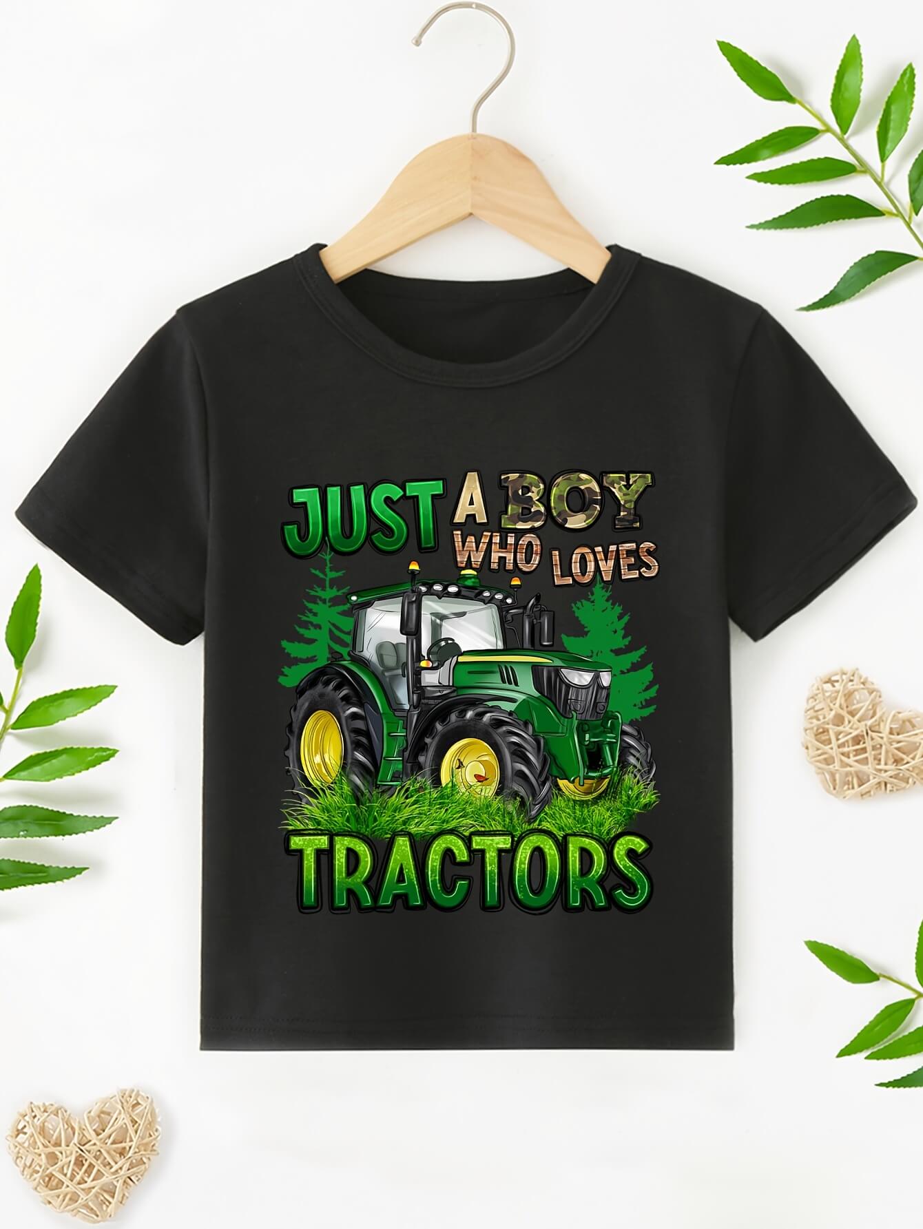 Just a Boy Who Loves Tractors T-Shirt