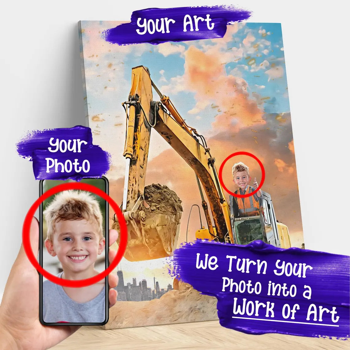 Personalized Excavator Portrait