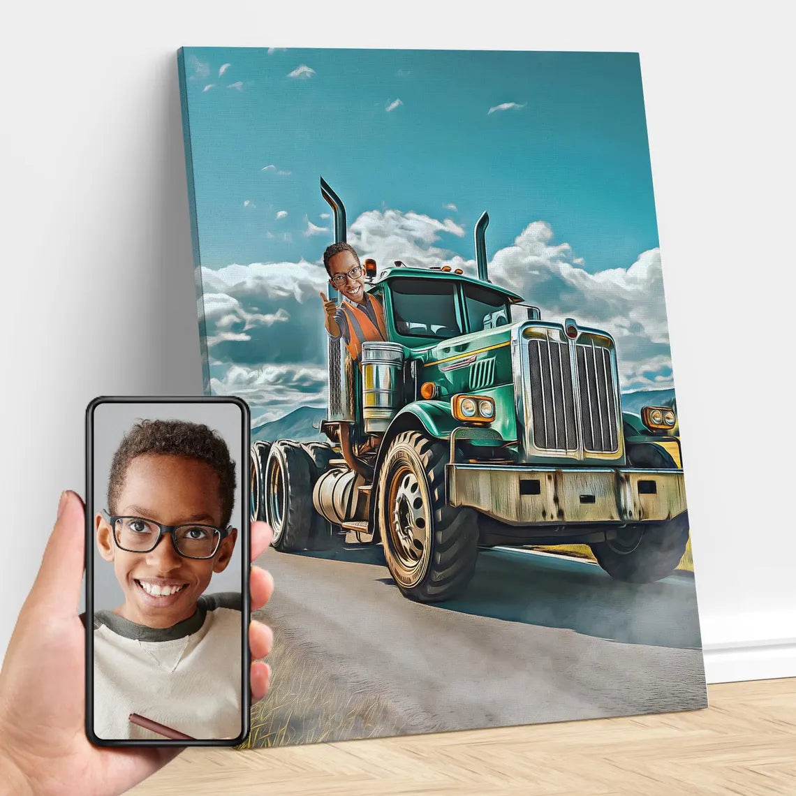 Personalized Semi Truck Portrait