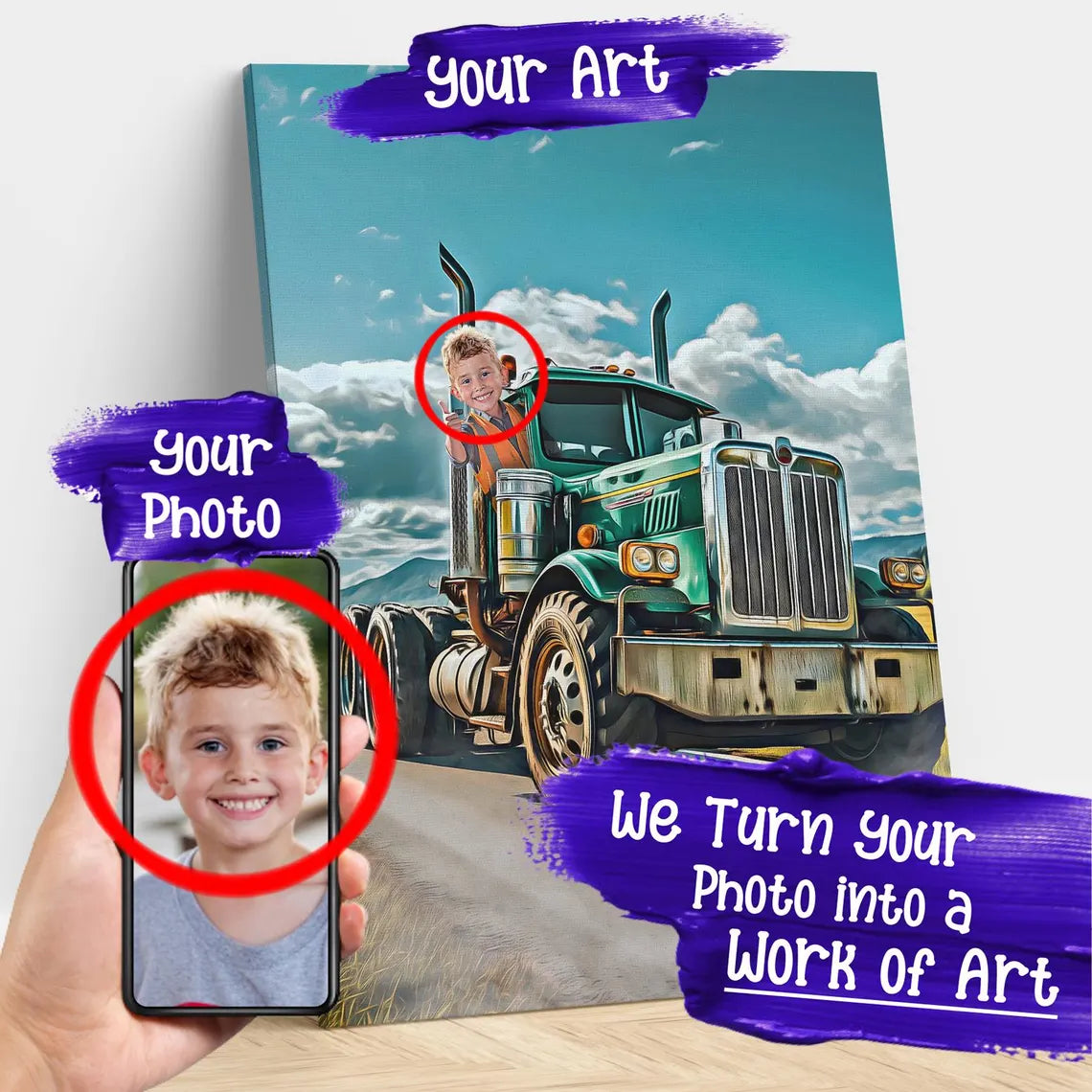 Personalized Semi Truck Portrait