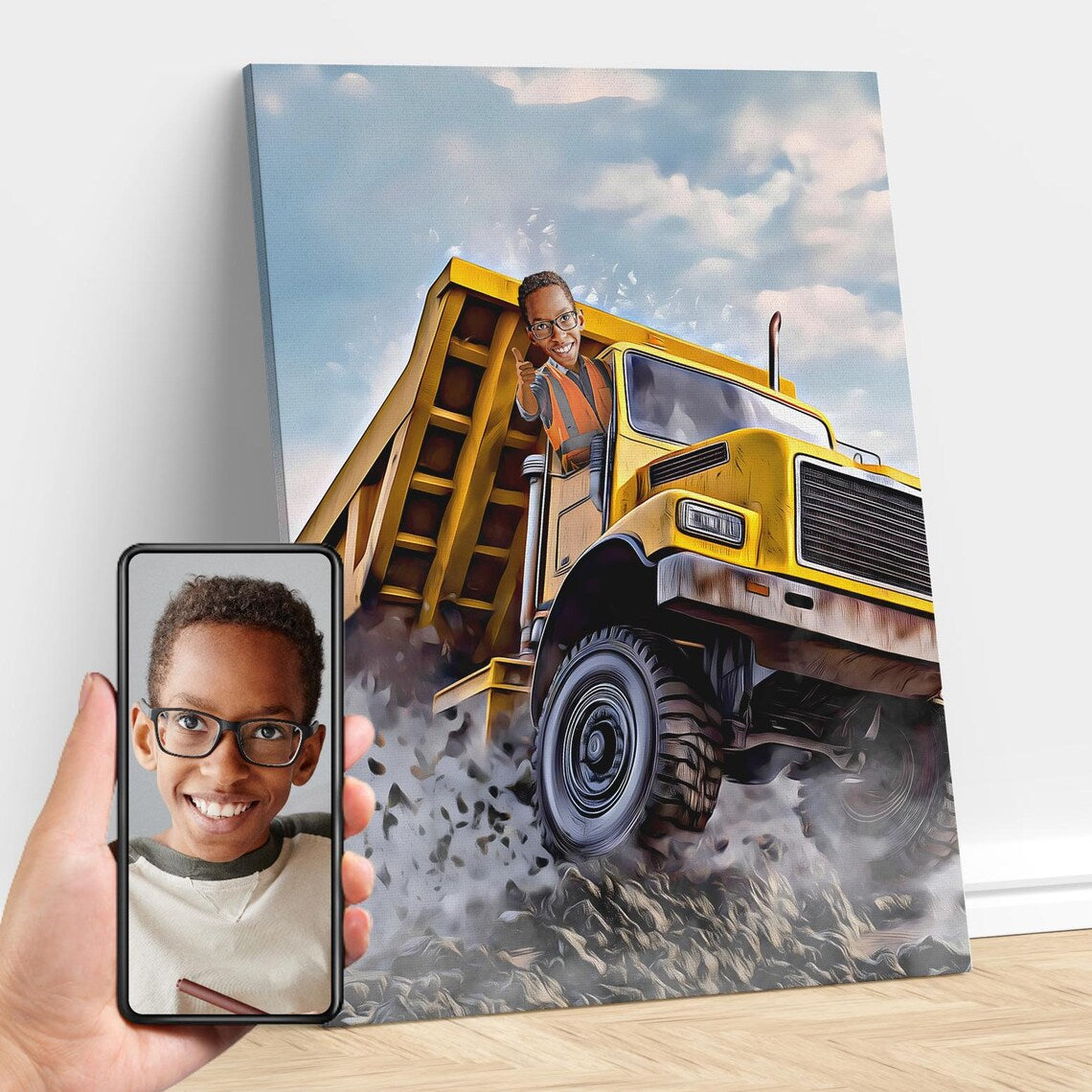 Personalized Dump Truck Portrait