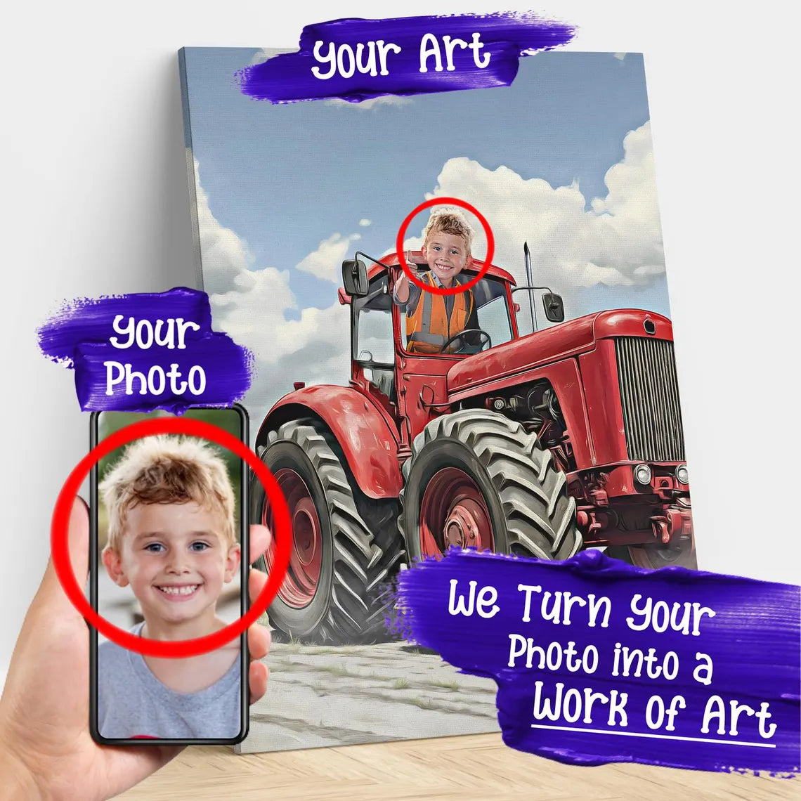 Personalized Tractor Portrait