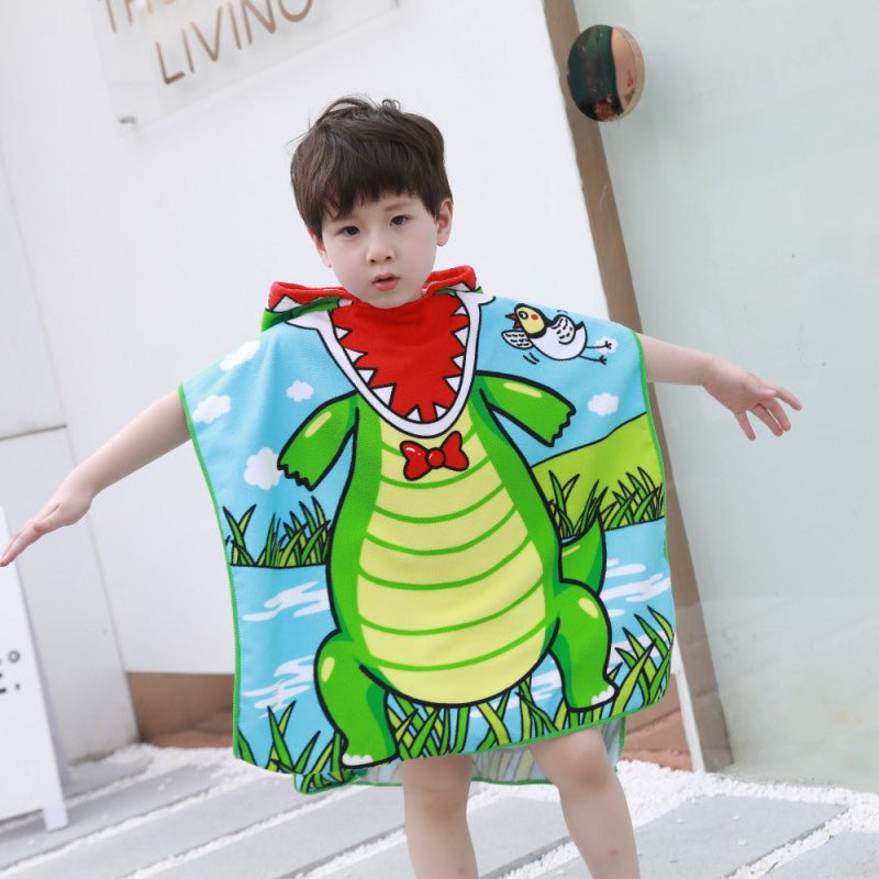 Dinosaur Hooded Beach Towel