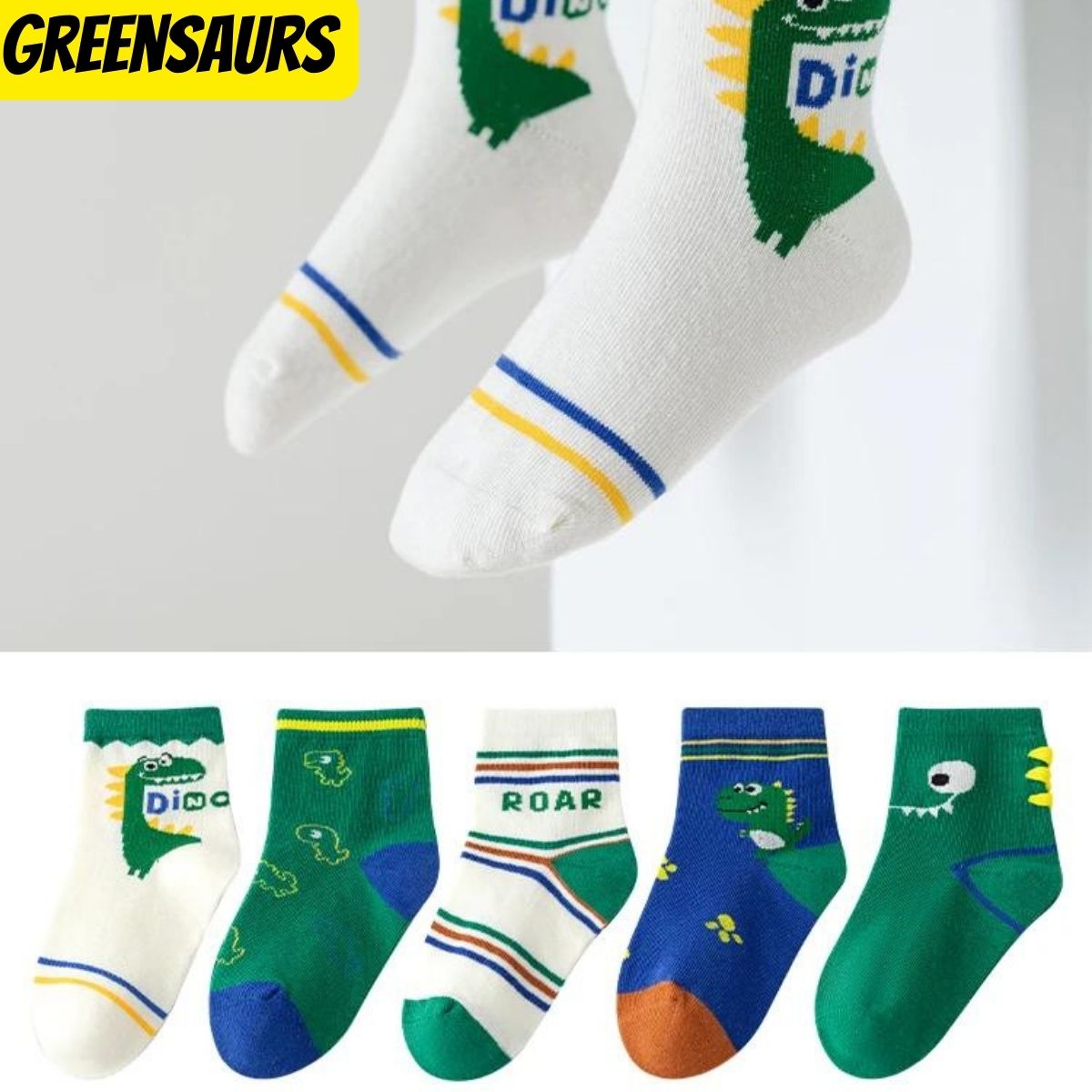 Happy Dino Socks (5 Pairs)