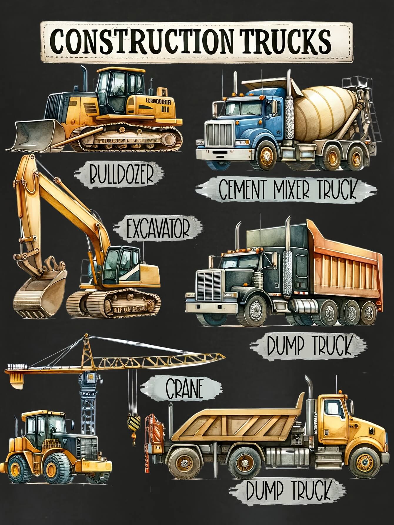 Construction Trucks T-Shirt