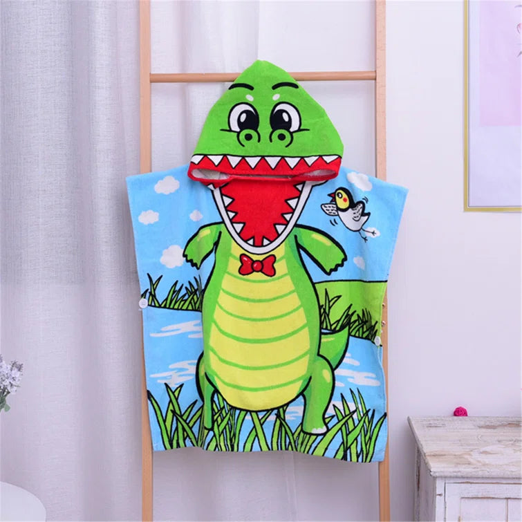 Dinosaur Hooded Beach Towel