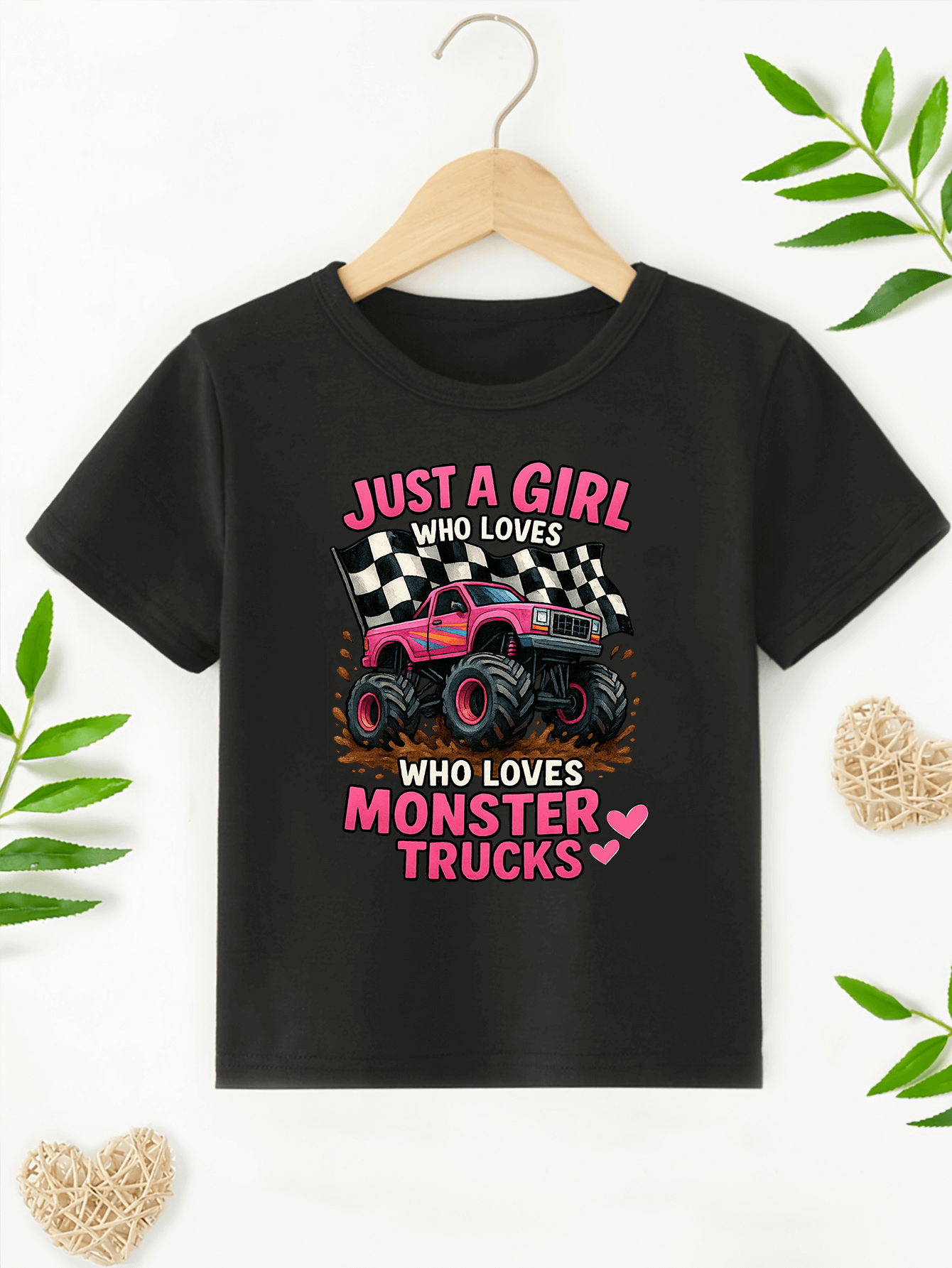 Just a Girl Who Loves Monster Trucks T-Shirt