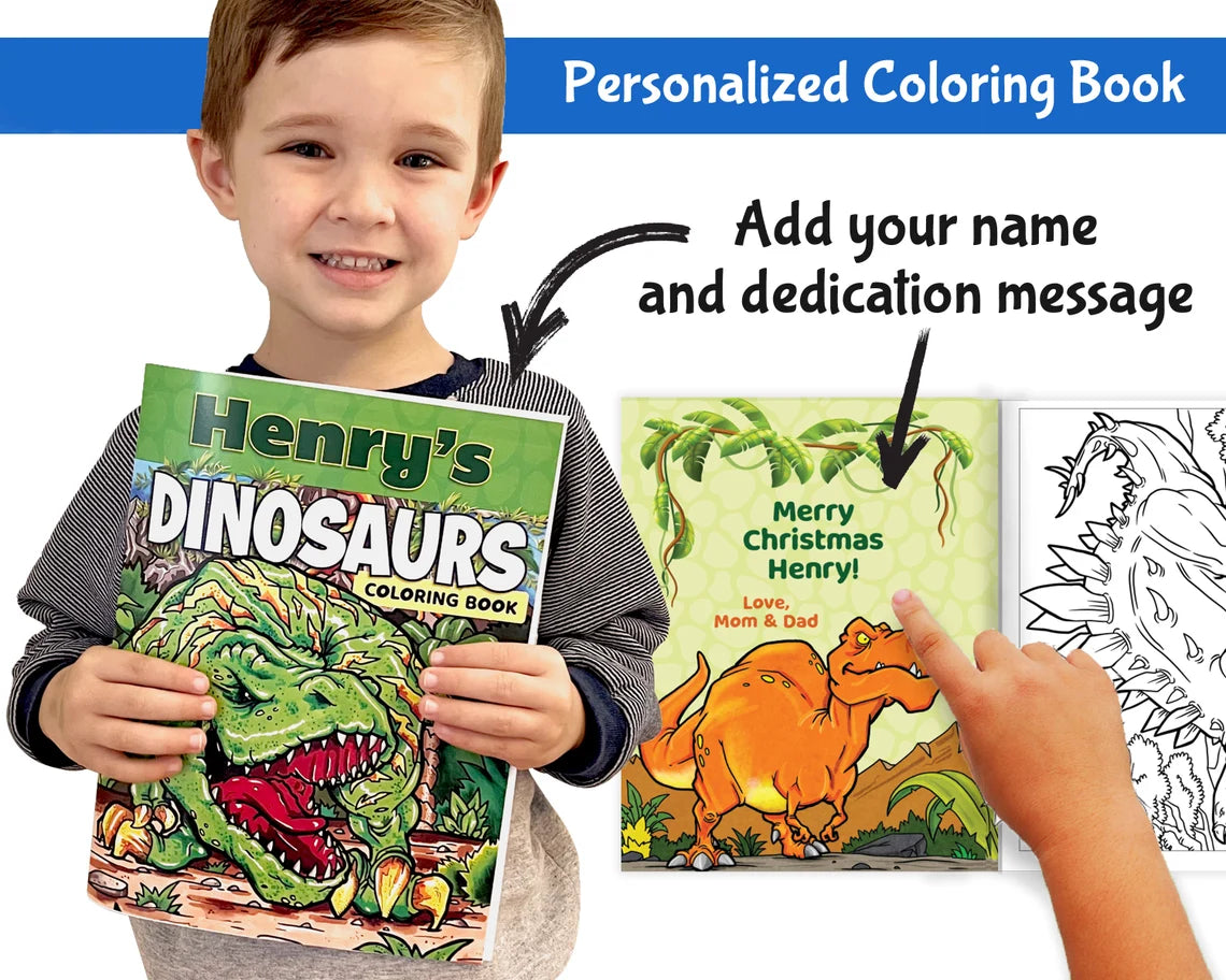 Personalized Dinosaur Coloring Book