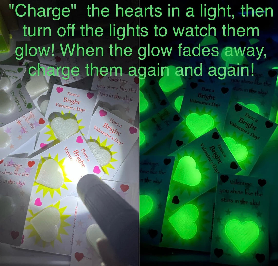 Valentine Cards with Luminous Heart Shakers