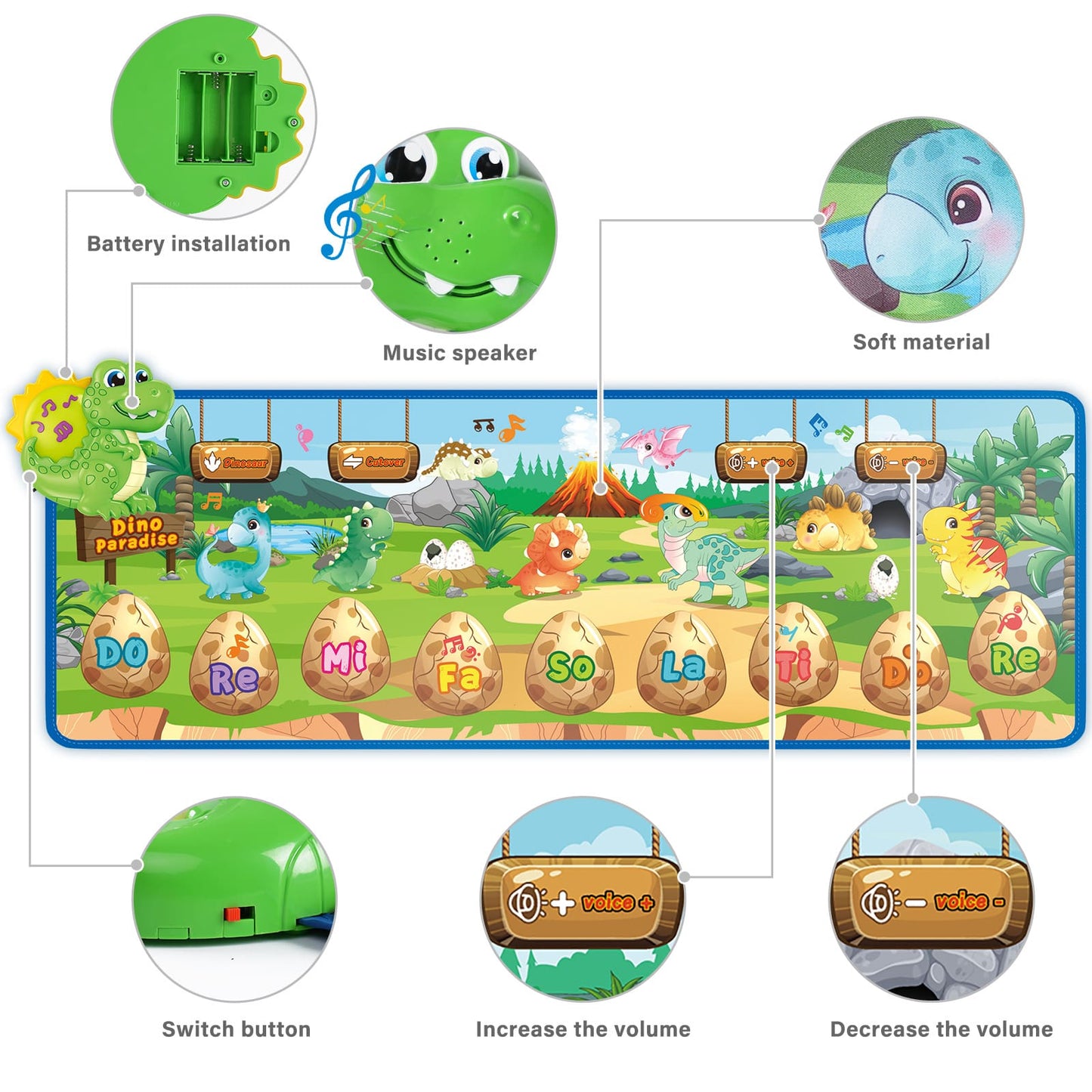 Musical Dinosaur Piano Mat