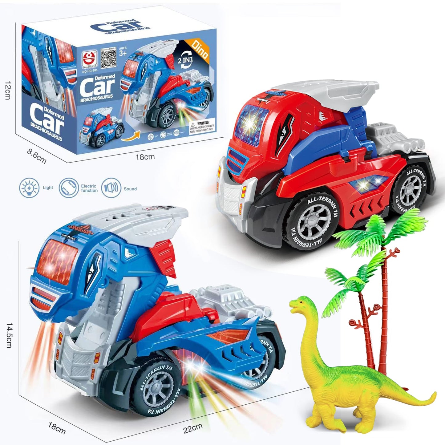 Transforming Brachiosaurus LED Car