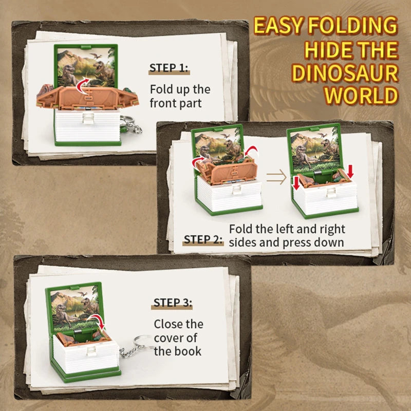 Dino World Pop-Up Book Keychain