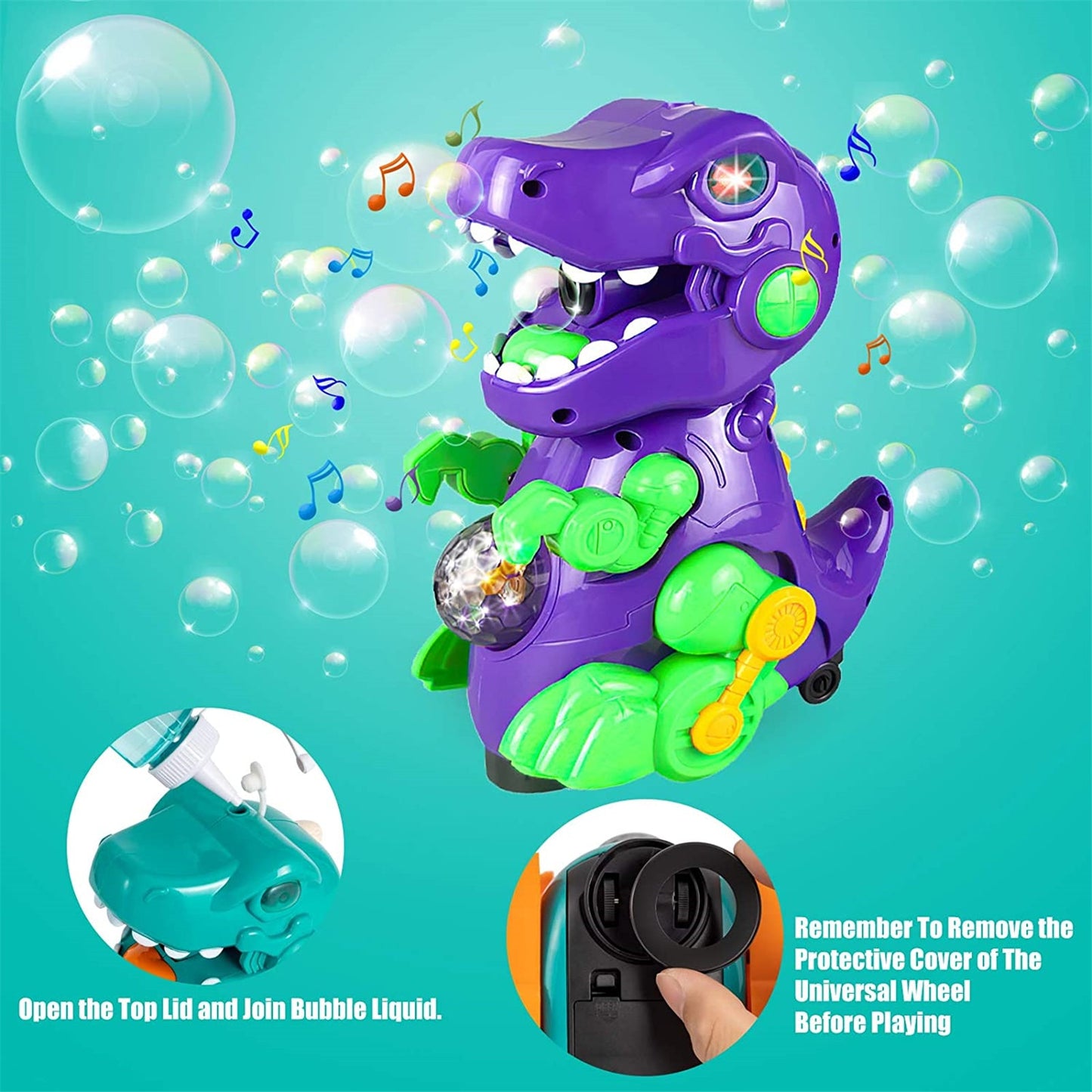 Dinosaur Bubble Machine LED Toy