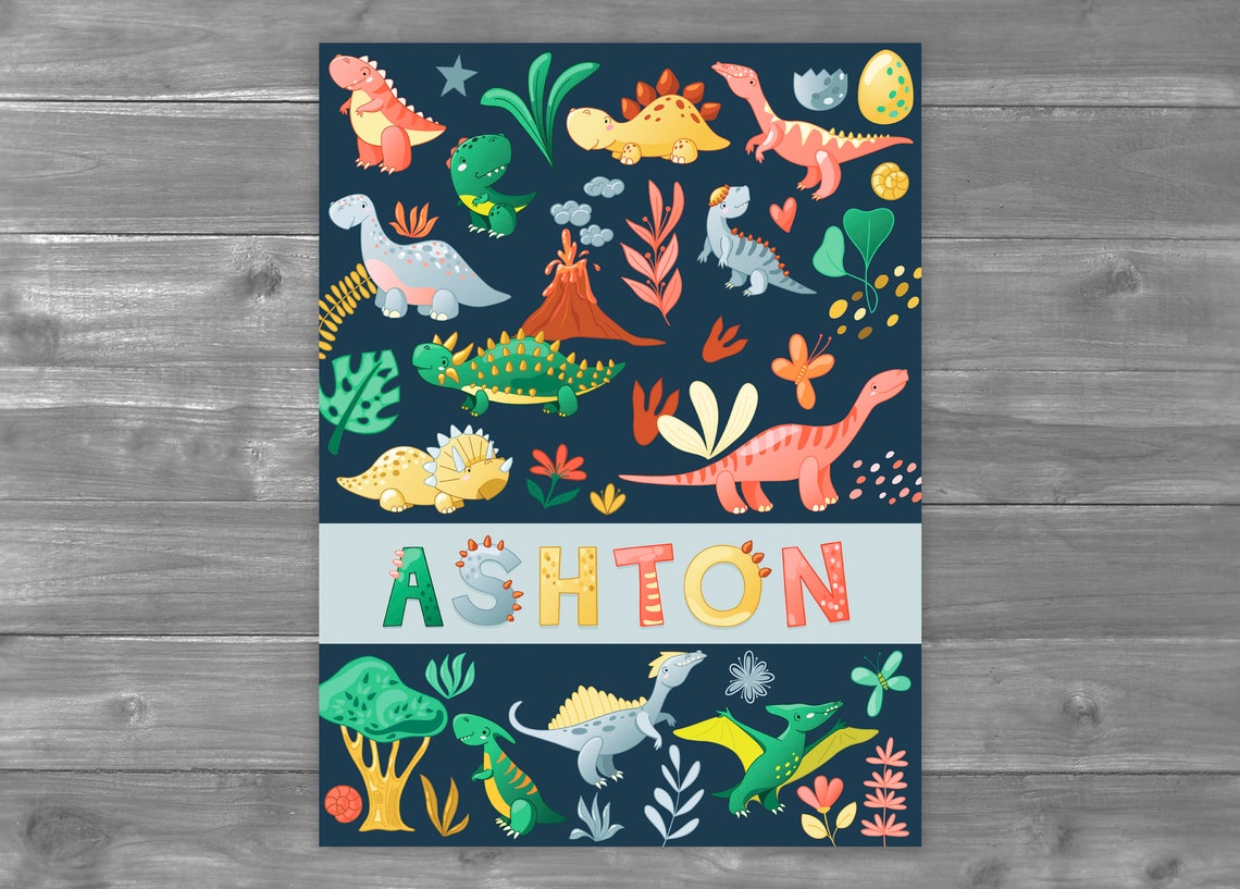 Personalized Dinosaur Blanket