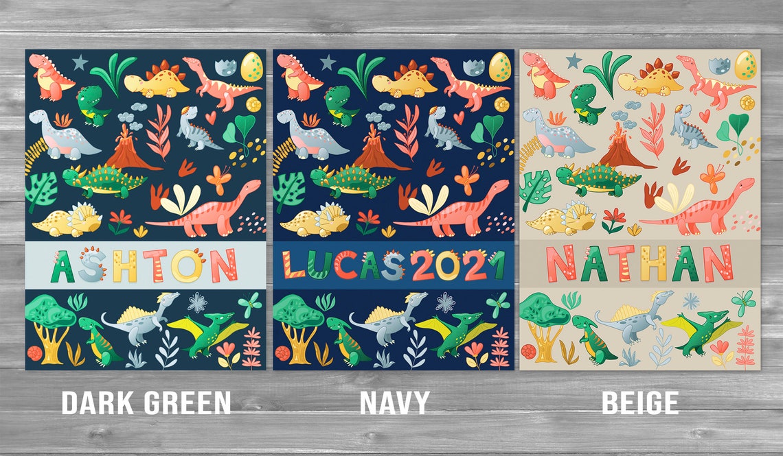 Personalized Dinosaur Blanket