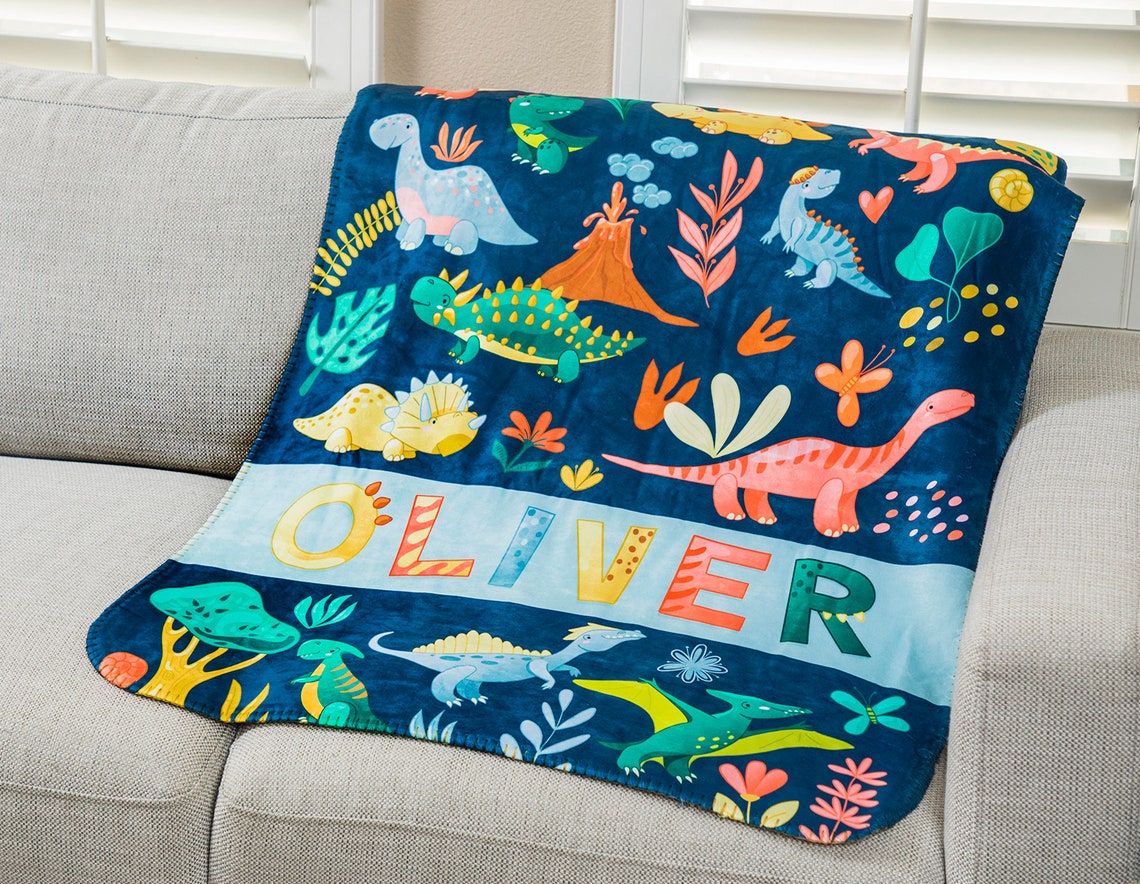 Personalized Dinosaur Blanket