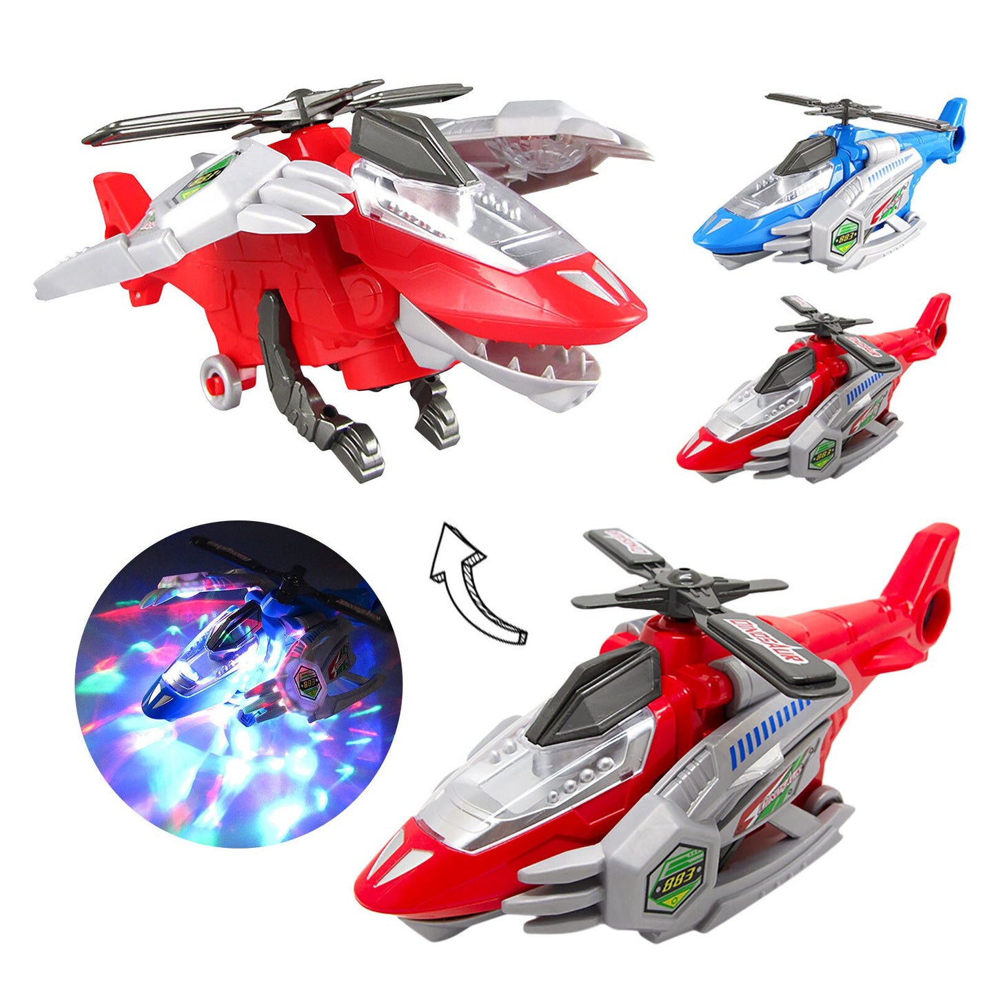 Transforming Dinosaur LED Helicopter