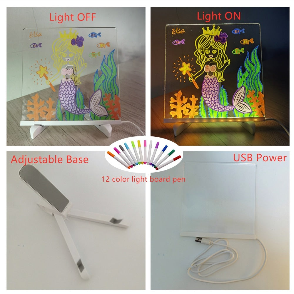 Light-Up Acrylic Dry Erase Board