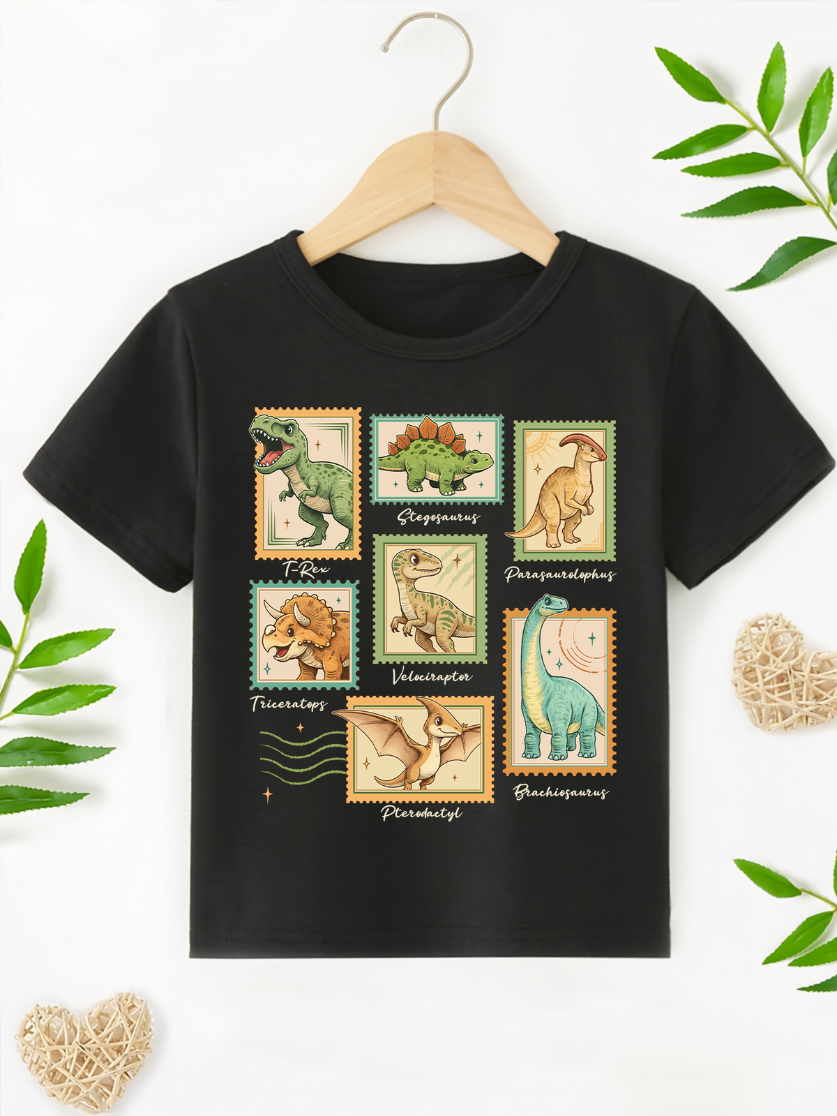 Retro Dinosaur Stamps T-Shirt