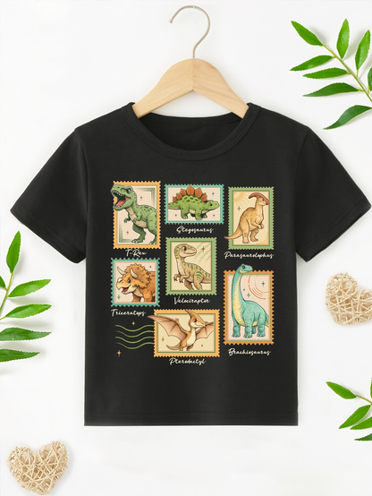 Retro Dinosaur Stamps T-Shirt