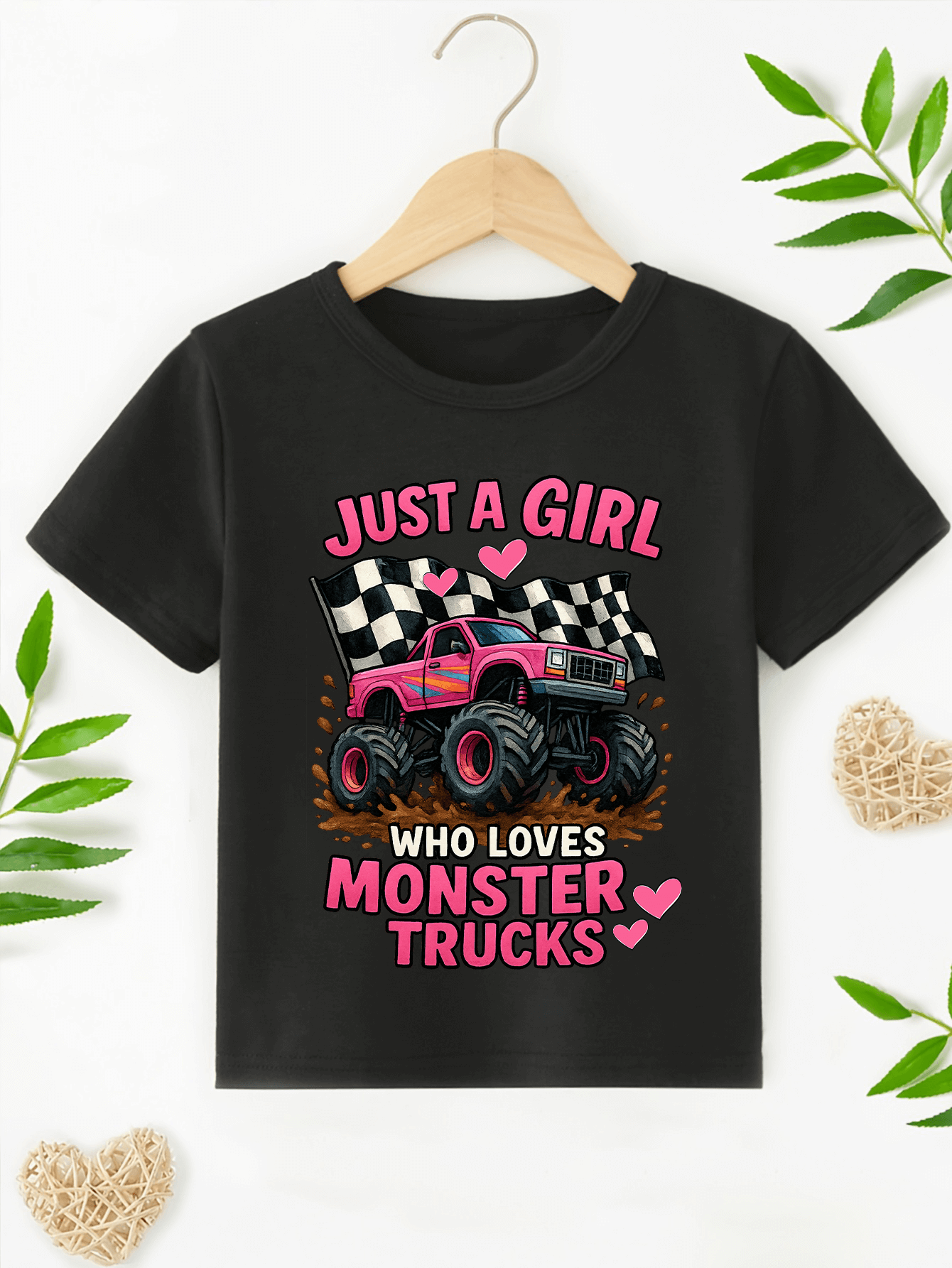 Just a Girl Who Loves Monster Trucks T-Shirt