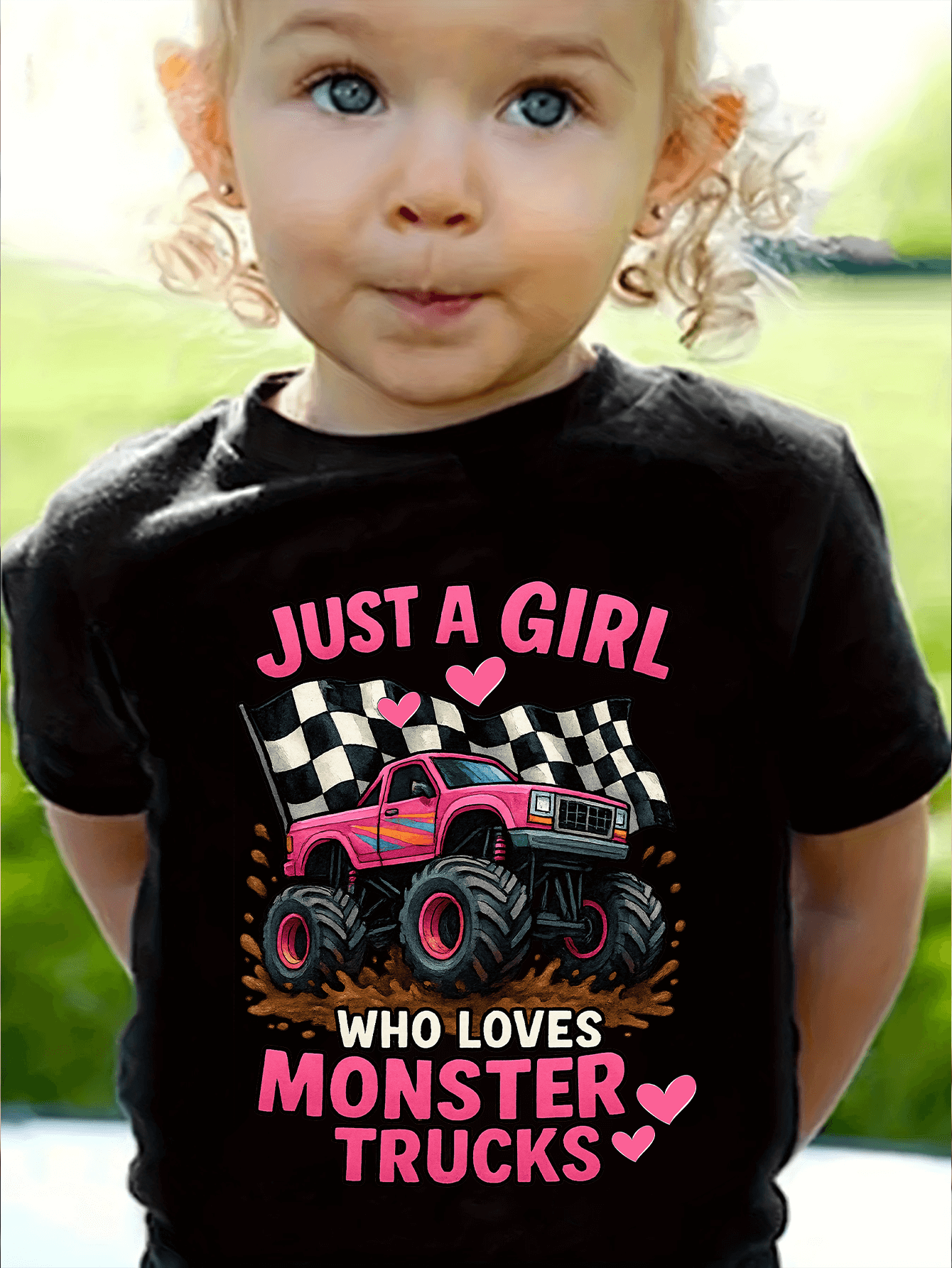 Just a Girl Who Loves Monster Trucks T-Shirt