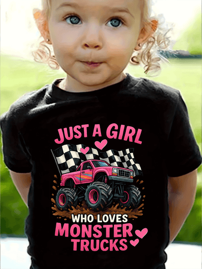 Just a Girl Who Loves Monster Trucks T-Shirt