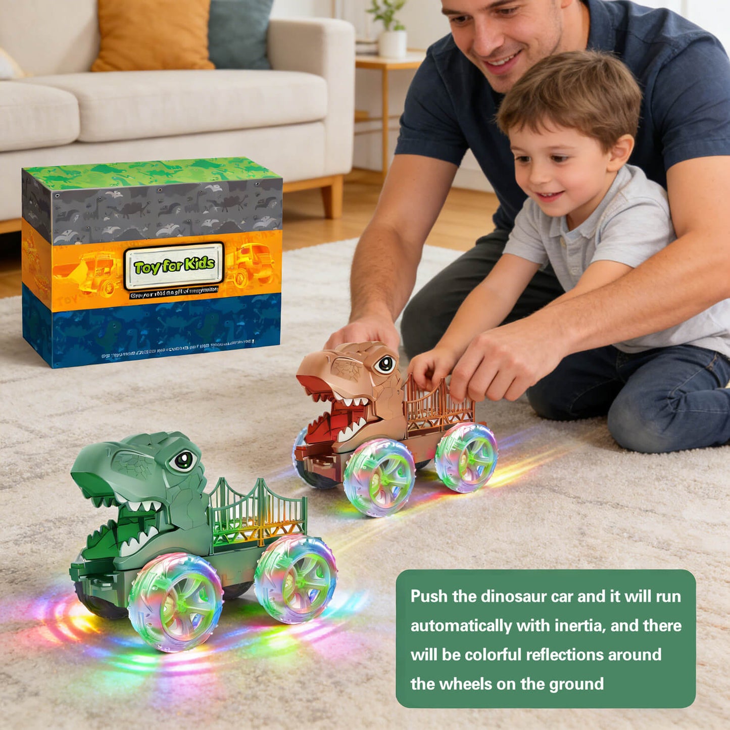 Dino Truck LED Toy (Pack of 2)