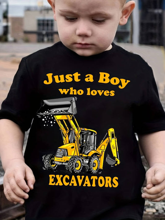Just a Boy Who Loves Excavators T-Shirt