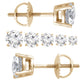 14k Yellow Gold Finish Round Solitaire Earrings