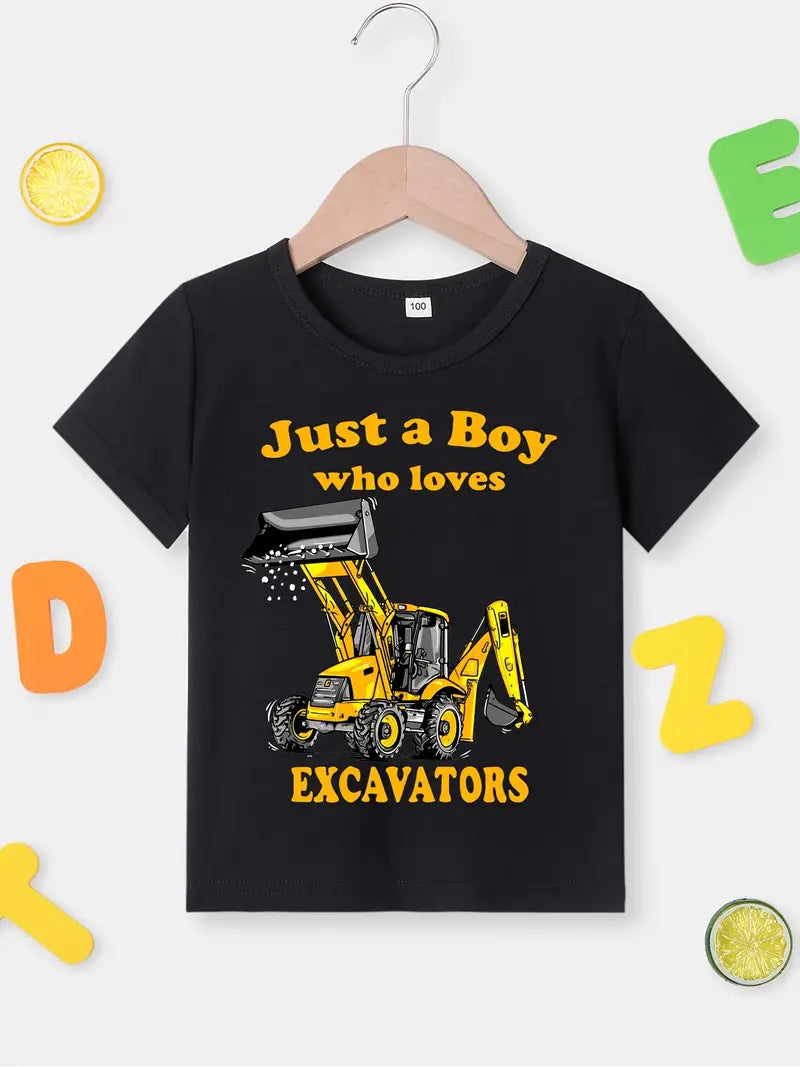 Just a Boy Who Loves Excavators T-Shirt