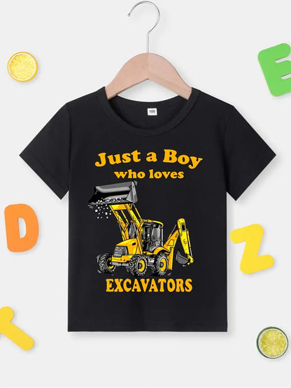 Just a Boy Who Loves Excavators T-Shirt
