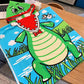 Dinosaur Hooded Beach Towel