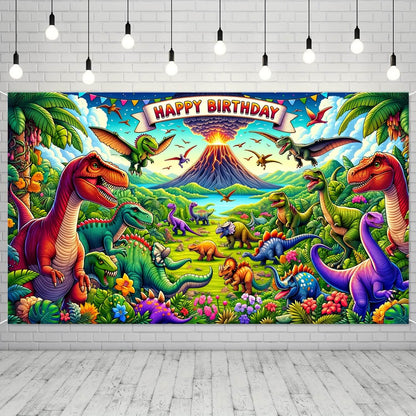 Dino Birthday Backdrop