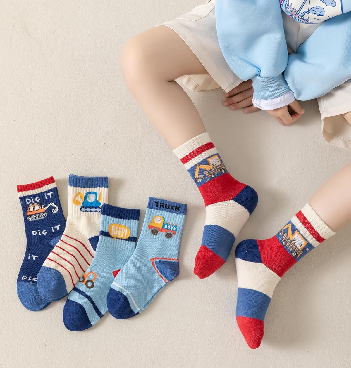 Construction Vehicle Socks (5 Pairs)