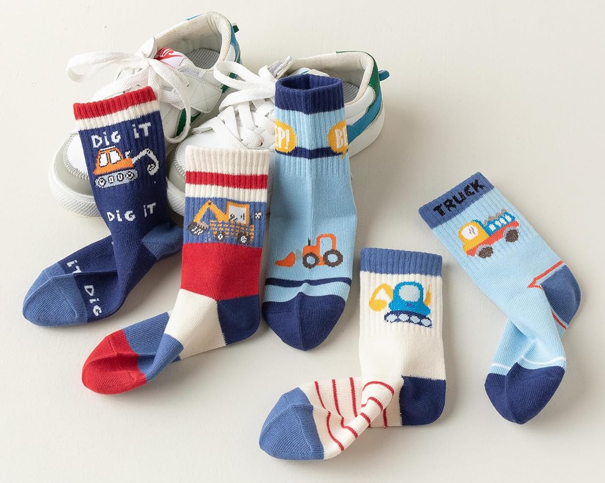 Construction Vehicle Socks (5 Pairs)