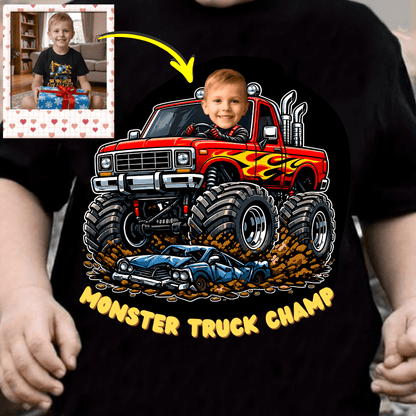 Custom Face Monster Truck Champ T-Shirt
