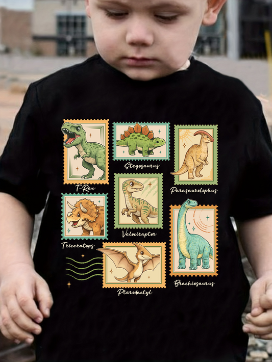 Retro Dinosaur Stamps T-Shirt