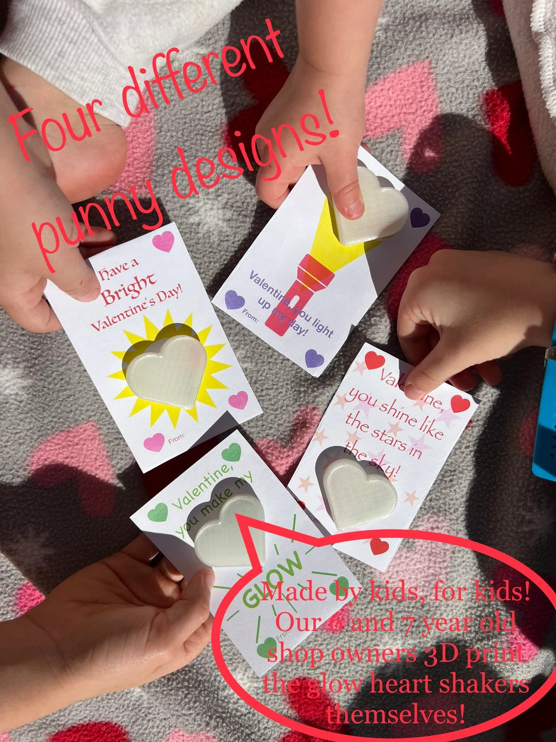 Valentine Cards with Luminous Heart Shakers