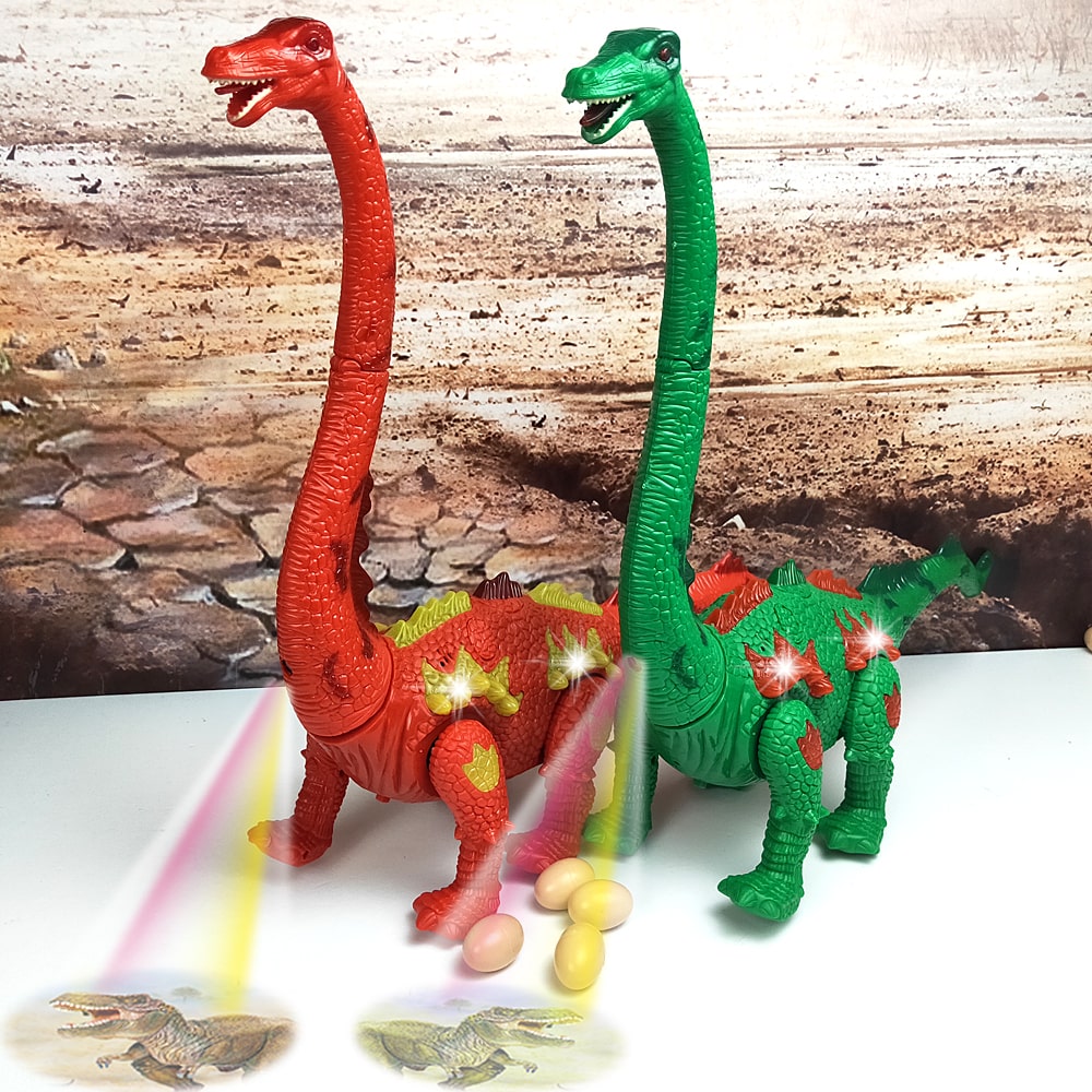 Walking Brachiosaurus Toy with LED Projector