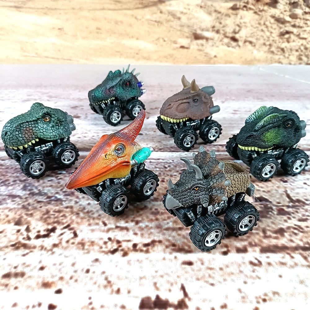 Mini Pull Back Dinosaur Cars (Pack of 6)