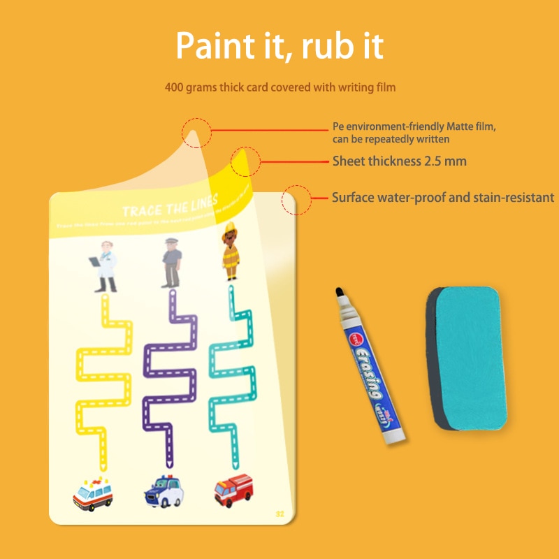 Draw the Line Wipe Clean Activity Book