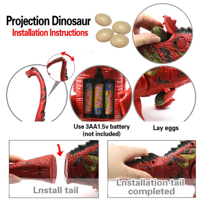 Walking Brachiosaurus Toy with LED Projector