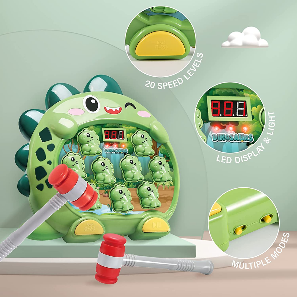 Fun Little Toys Beg1n Whack-a-Dino,Interactive Dinosaur Game